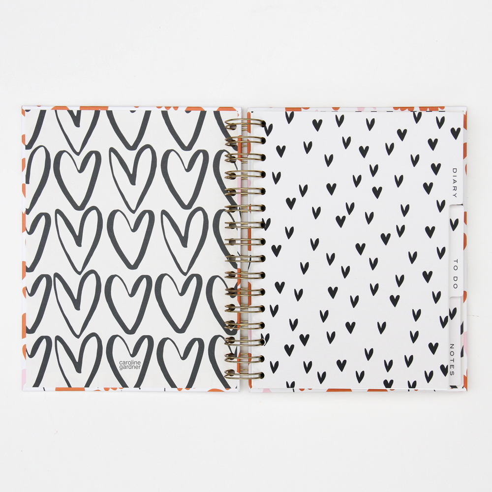Flowers & Hearts Notebook Organiser By Caroline Gardner